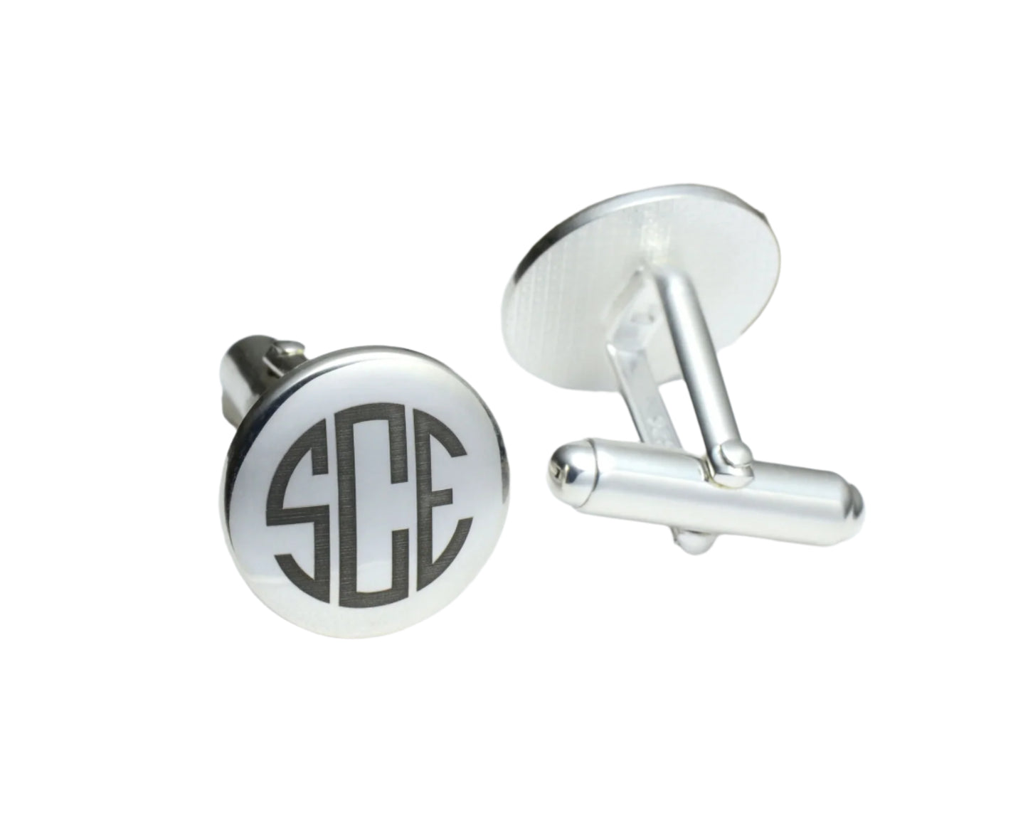 Men's silver cufflink