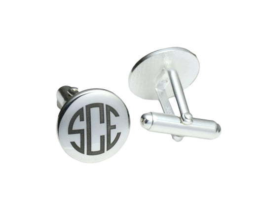 Men's silver cufflink